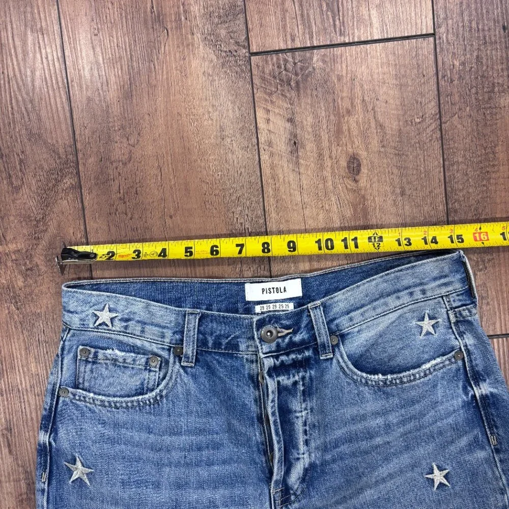 Pistola Charlie Star Embroidered Straight Leg Jean – Supernova Women's Size 29 - Picture 11 of 13